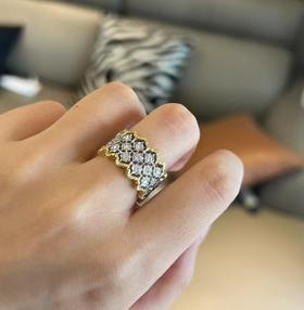 【官价7-8折】原价28800 meini佛罗伦萨高级定制工坊-【东方织锦系列】黄金 天然钻石 手工 低调 品味 戒指