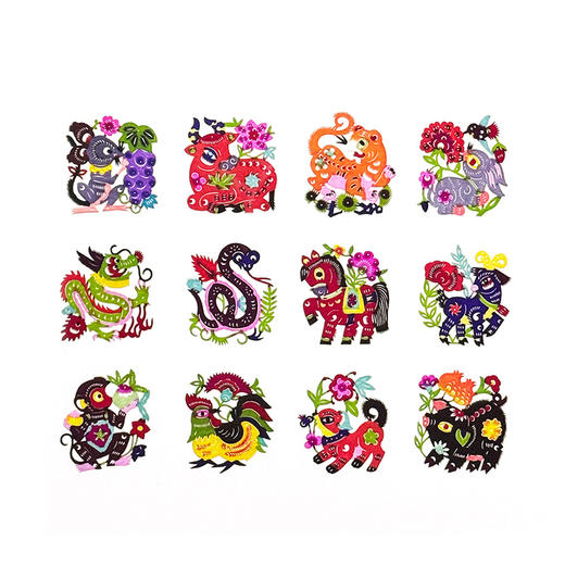 伽罗 JALO 年画-蔚县剪纸《十二生肖》 商品图3