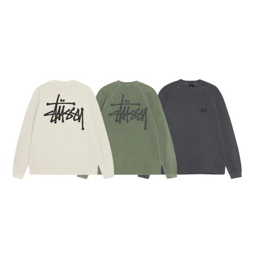 D012263字母logo情侣圆领华夫格长袖卫衣 商品图0