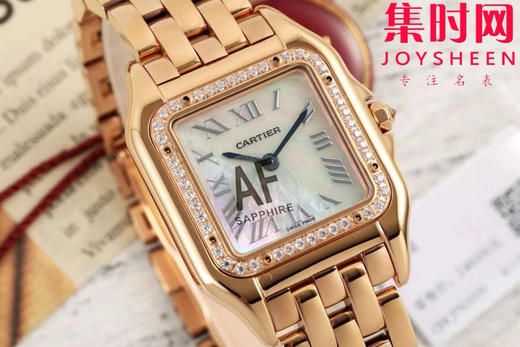 与豹同行 一跃入心 AF卡地亚猎豹系列 贝母面 中号表盘尺寸：27×37mm 女士腕表 商品图1