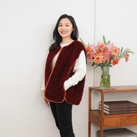 洛神泰迪 绵羊毛织锦镶边 棉袄好友暖身斗篷 马甲 山林曦照 商品图2