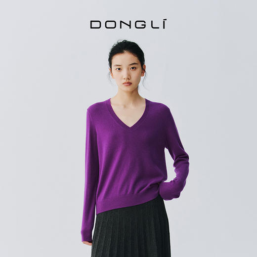 东黎 • 复苏的呼吸 小山羊绒女士V领套衫 6003 商品图4