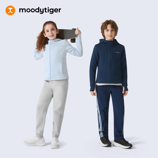 【大J专属】moodytiger多倍弹力抓绒外套舒适保暖运动连帽外套54510404 商品图4