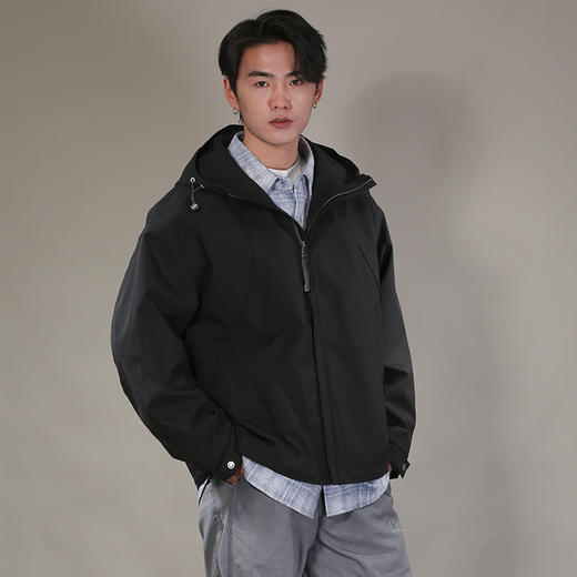 DRONKOO 2026 连帽前后弧形压边下摆抽绳中厚夹克 商品图1