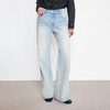 NUTH清爽水洗浅蓝色复古做旧直筒牛仔裤女 商品缩略图0