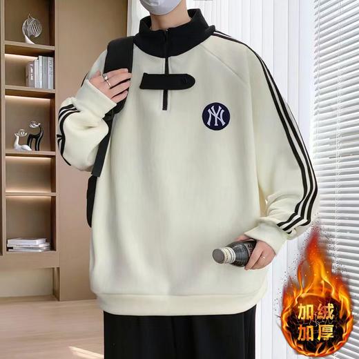 F012207双面奥利绒加绒加厚半高领卫衣男女同款 商品图1