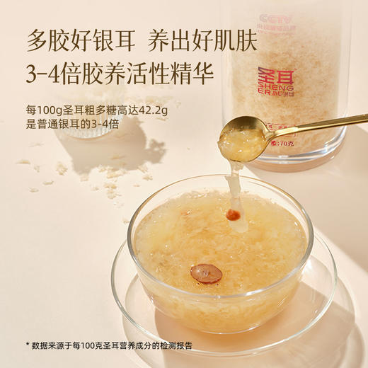 圣耳 高山生态有机本草银耳羹70g/罐 免洗免泡发 有机银耳高膳食纤维胶质多金燕糯耳干货古田特产 商品图3