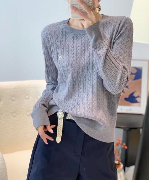 司歌圆领套头毛衣刺绣长袖秋冬女针织衫G92G8330 商品图2