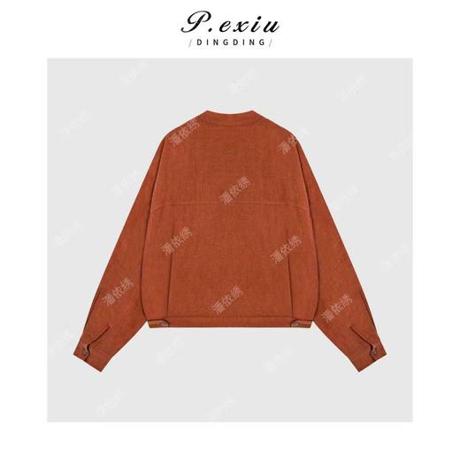 100%亚麻复古时髦单排扣圆领长袖外套M9100 商品图1