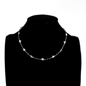 【天然正品】AU750白金镶天然巴洛克海水珍珠满天星造型项链42CM（长度可调节）311225NJM39