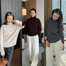 2601312    bsby羊绒 厚款 高领宽松羊绒衫