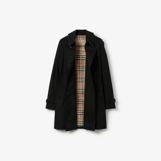 【二】BURBERRY 巴宝莉 女士女士肯辛顿版型 – 短款 Heritage Trench 风衣  黑色 8079415 A1189 商品图1