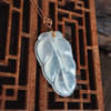 【天然正品】A货翡翠AU750玫瑰金冰种白色叶子造型翡翠（金枝玉叶）吊坠项链49.4*24.9*5.0MM（皆取最大值）060126NJM38 商品缩略图8