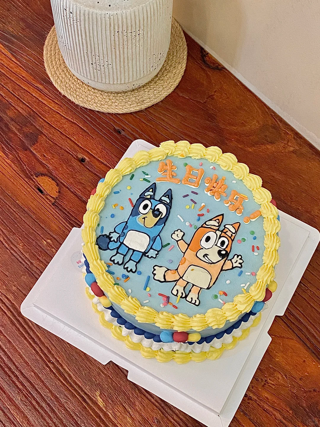 布鲁伊Bluey手绘卡通蛋糕-低糖处理无添加