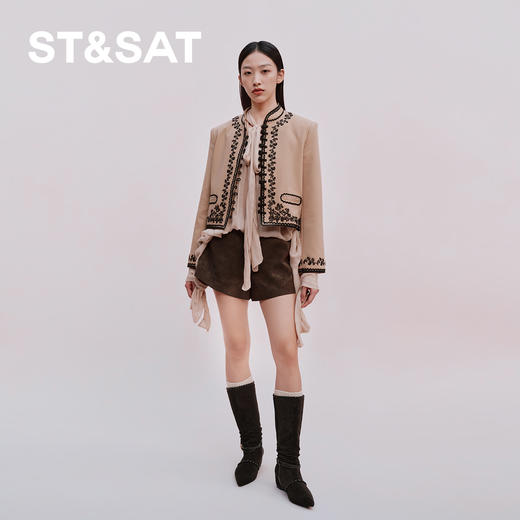 【绒里可选】星期六复古西部编织带堆堆靴SSD4117YG1/SSD4119YHG 商品图3