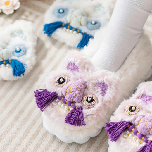 苏苏姐家云绒虎头鞋手工diy钩针编织毛线团家居鞋材料包 商品图1