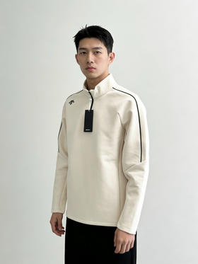 清仓处理 ~只有米色mlxlxxl付款减库存！DES跑步系列运动健身男士半拉链针织空气棉套头衫