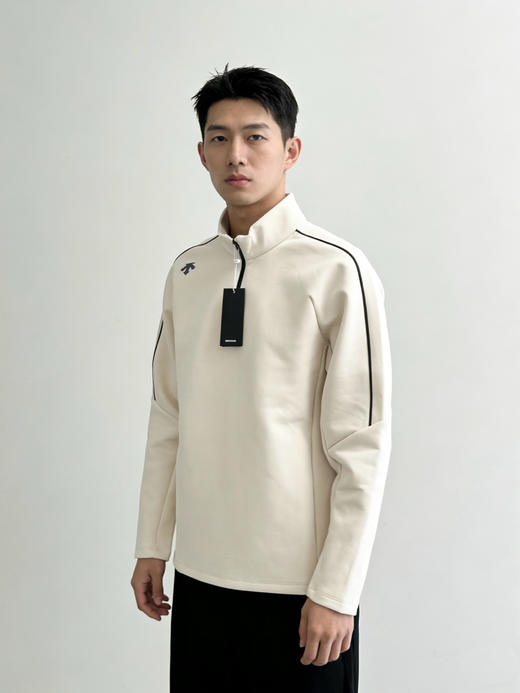 清仓处理 ~只有米色mlxlxxl付款减库存！DES跑步系列运动健身男士半拉链针织空气棉套头衫 商品图0