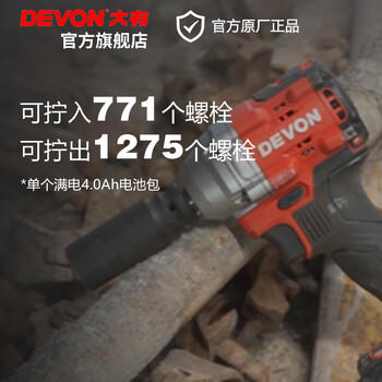 大有（Devon）20V无刷电动扳手大扭力5760冲击电动风炮架子工木工单机头 商品图0