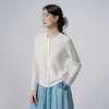 【林栖设计小店】手工绣花|米白优雅百搭气质宽松透气2026春新款毛织外套1961093 商品缩略图0