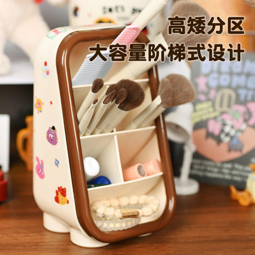 开学福利！【送贴纸】卡通桌面文具收纳盒可爱卡通笔筒学生办公笔盒多功能多格收盒纳 商品图1