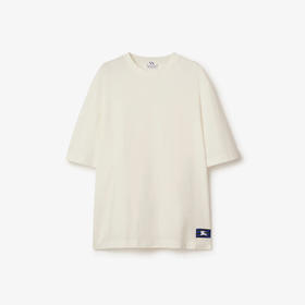 BURBERRY 巴宝莉 男士马术骑士徽标贴花棉质圆领短袖T恤 米色 8083593 B7264