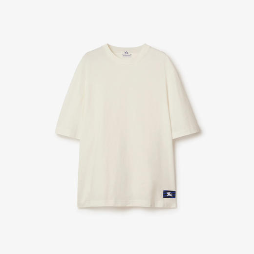 BURBERRY 巴宝莉 男士马术骑士徽标贴花棉质圆领短袖T恤 米色 8083593 B7264 商品图0