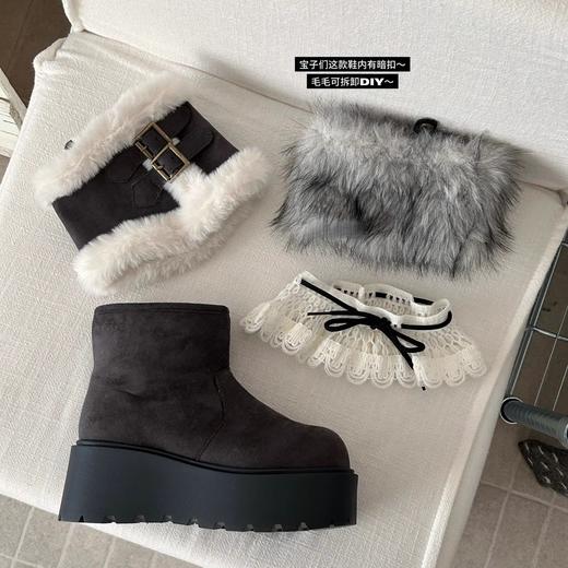 【多种穿法】厚底加绒雪地靴 加厚毛绒 锁温保暖 厚底增高显瘦 任意搭配 商品图9