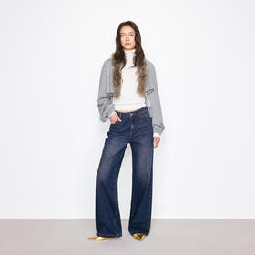 NUTH花灰色可拆卸毛领灯笼袖针织披肩短外套女