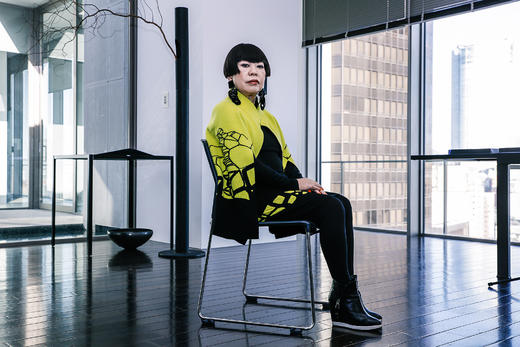 手工双面青果领流线提花羊绒针织大衣 JKF16W070A 商品图2