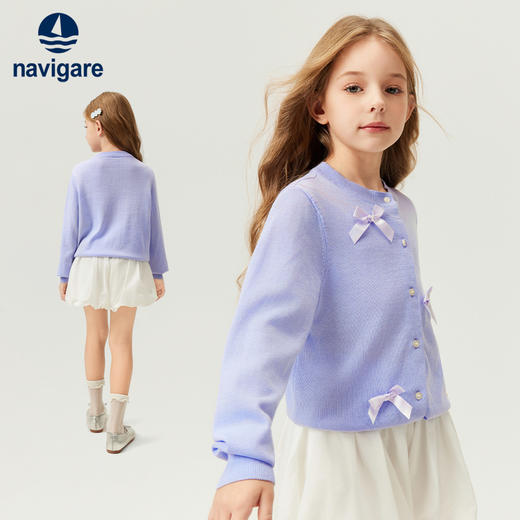 【纳维凯尔】【120-165】Navigare意大利小帆船女童针织开衫毛衣 商品图3