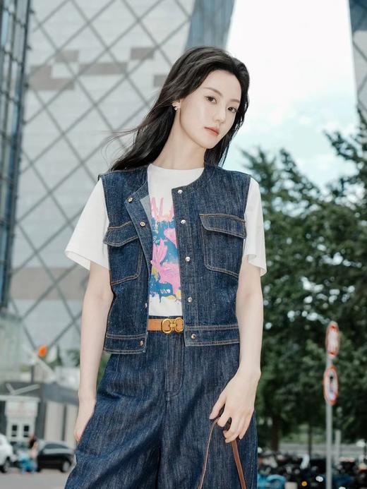 D012279春夏新款设计感口袋圆领 水洗牛仔背心马甲外套 商品图4