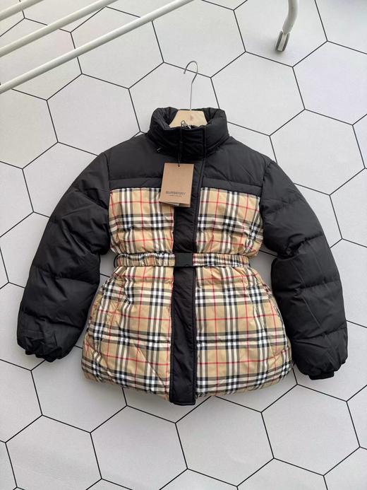D012254新款格纹拼接双面两穿系腰带羽绒服外套女 商品图13