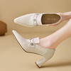 【预售5天】白色巨好看小皮鞋~高级感真皮粗跟单鞋民族风高跟乐福鞋MBJR&5911 商品缩略图0