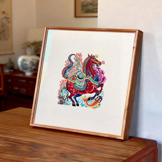 伽罗 JALO 年画-蔚县剪纸《生肖骏马》 商品图2