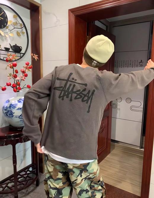 D012263字母logo情侣圆领华夫格长袖卫衣 商品图12