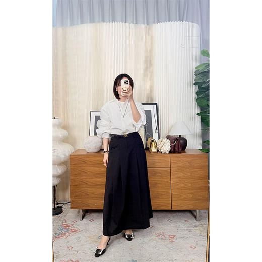 审美定力 2026早春 极简chic nerd风 高智感H型黑色简约长半裙 意大利订单款 显瘦梨型福音 商品图2