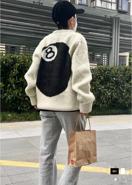 D012265后背台球黑八提花情侣圆领针织毛衣 商品图5