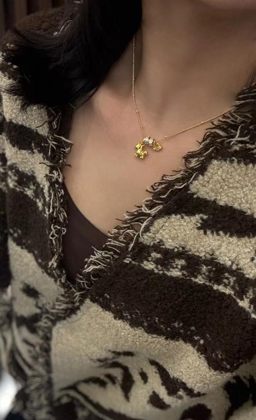 F012237秋冬搭配毛衣好看飞了～珍珠/福牌小马项链 商品图9