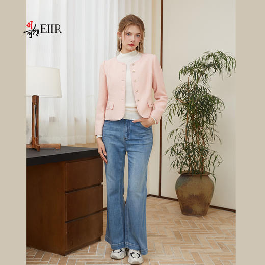 司歌小香风珠片闪闪外套收腰单排扣圆领长袖秋冬女B921086X 商品图4