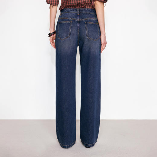 NUTH重工复古水洗蓝直筒牛仔裤女 商品图4