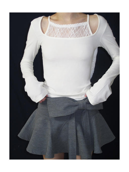 Kaiy Xiao 山雀天丝蝴蝶结波浪短裙 商品图1