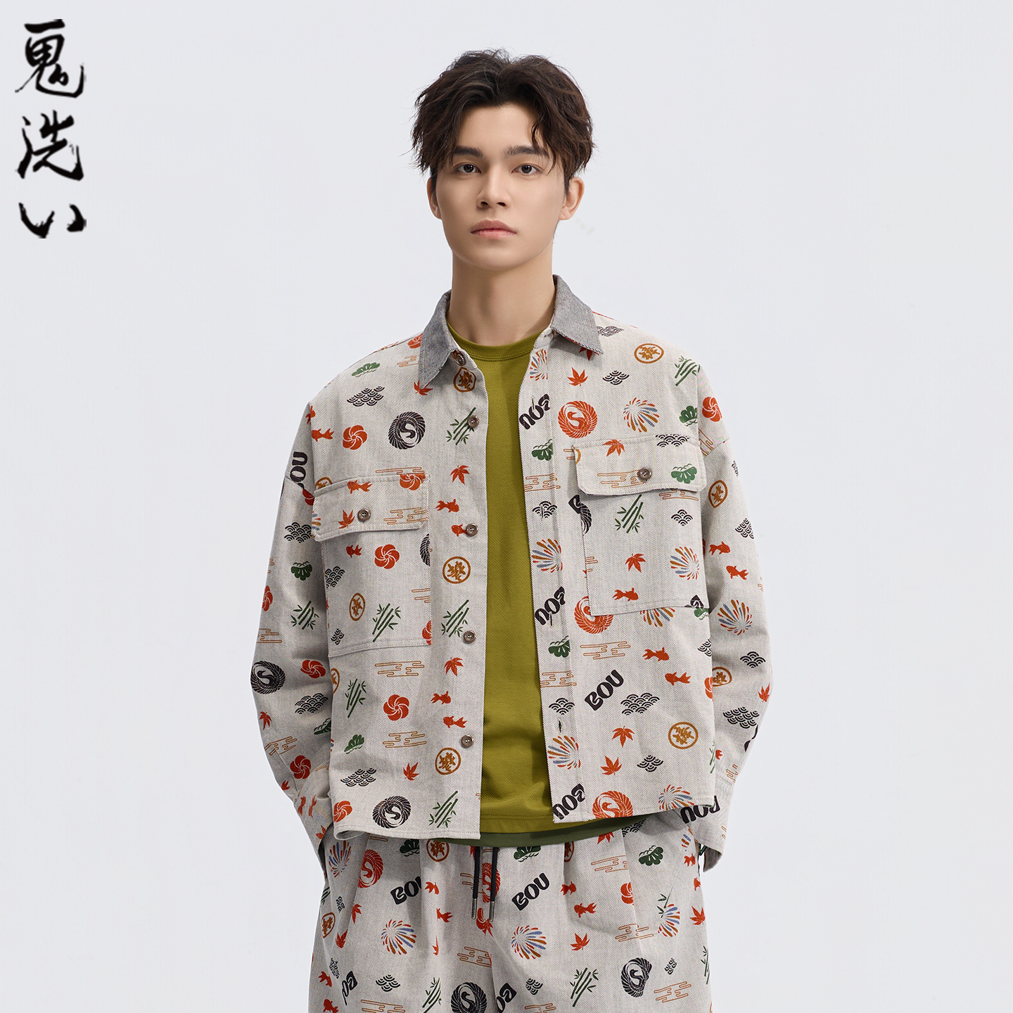 ONIARAI/鬼洗26春季新品棒系列好运纹样满印外套休闲男 N340248