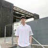F012223春夏四条纹下摆小开叉纯棉短袖POLO衫男女同款 商品缩略图7