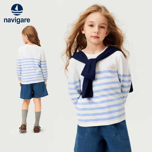 【120-165】【纳维凯尔】意大利小帆船女童条纹针织衫 商品图4