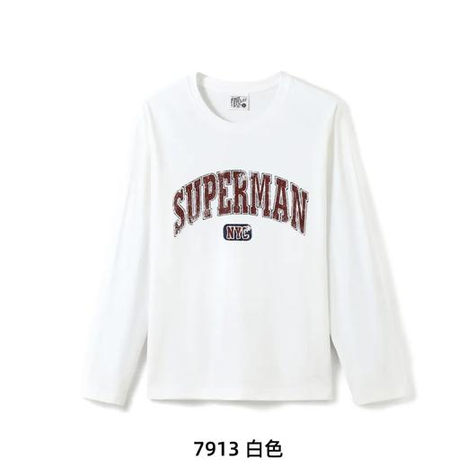 秋冬 复古n~y~c ! 质感升级 100%全棉 潮流个性印花打底衫 商品图5