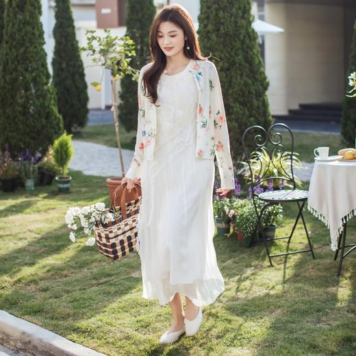 【林栖设计小店】（现货）花颜芳华|绵羊毛优雅多色印花2026春新款修身毛织外套G1961388 商品图2