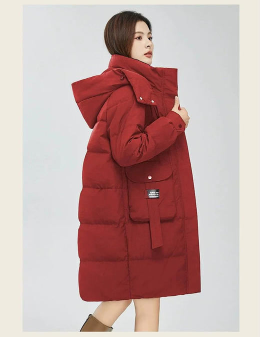 【合作款】冬季新款中长款可拆卸连帽宽松保暖加厚简约韩版羽绒服 商品图4