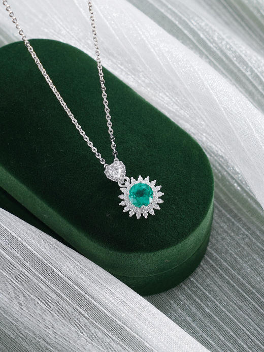 子佩集【昭华永续】银S925套链【PYT5036-XF】项链培育宝石祖母绿2601 商品图3