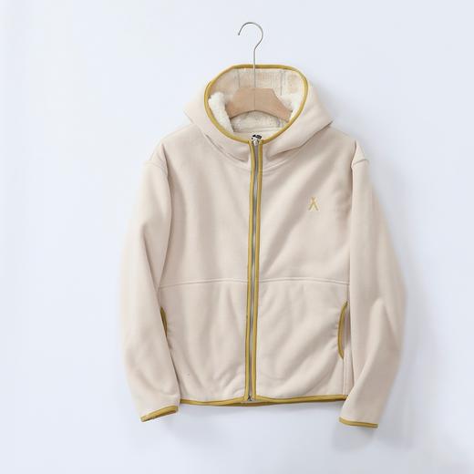 冬季新品情侣款加厚保暖舒适双面摇粒绒羊羔绒连帽外套 商品图0